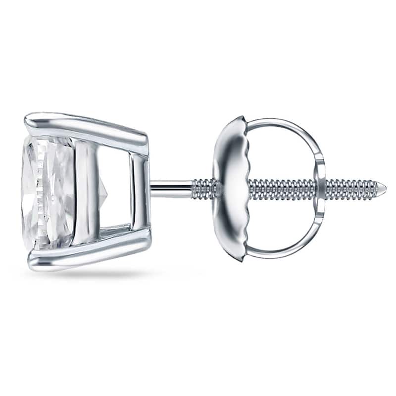 Auriya 14k/18k Gold or Platinum 2ct TDW Certified Cushion-Cut Diamond Stud Earrings (H-I, SI1-SI2)