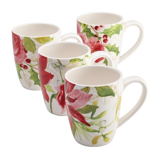 Paula Deen Signature Dinnerware Holiday Fl 4 Piece Mug Set Paula Deen Signature Dinnerware Holiday Fl 4 Piece Mug Set