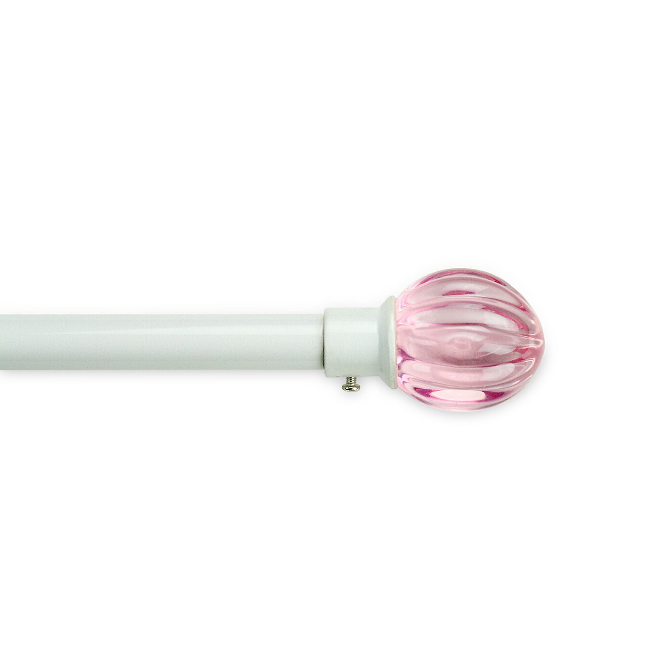 Shop Arlo Blinds Adjustable White Drapery Rod Set With Pink Glass