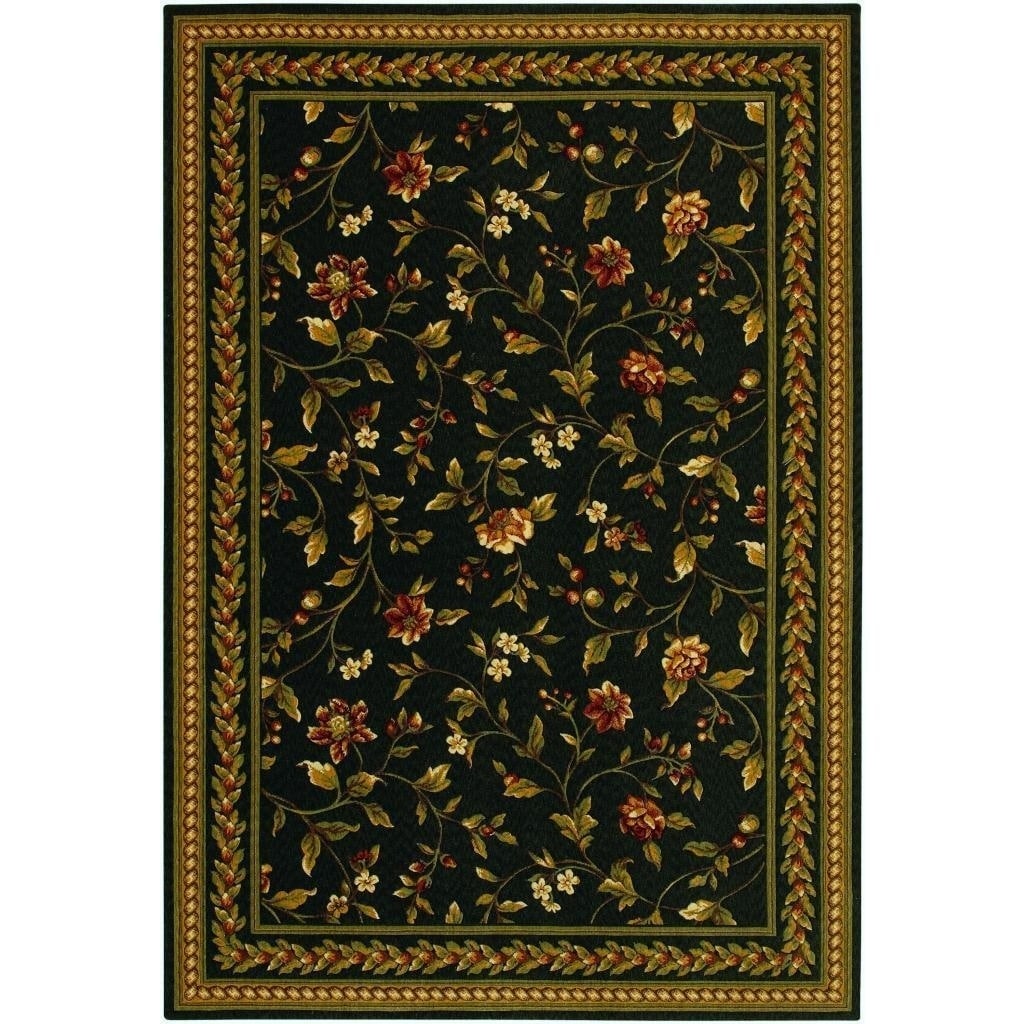 Royal Luxury Winslow/ebony Rug (47 X 66) (100 percent New Zealand woolLatex YesPile height 0.33 inchesStyle IndoorPrimary color EbonySecondary colors Bay leaf, beige, bordeaux, cr??me caramel, linen, rose bud and sagePattern FloralTip We recommend 