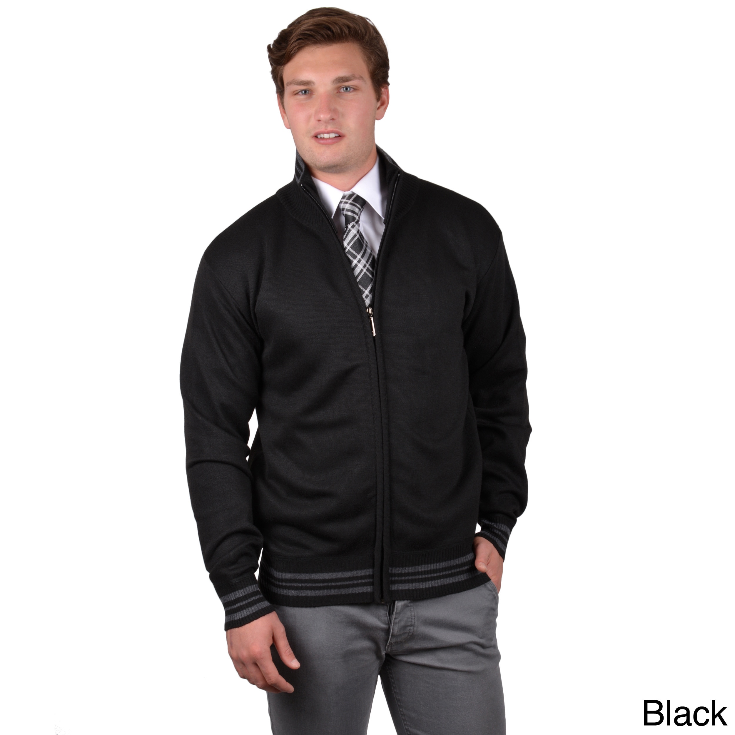 Boston Traveler Mens Two tone Zip up Sweatshirt