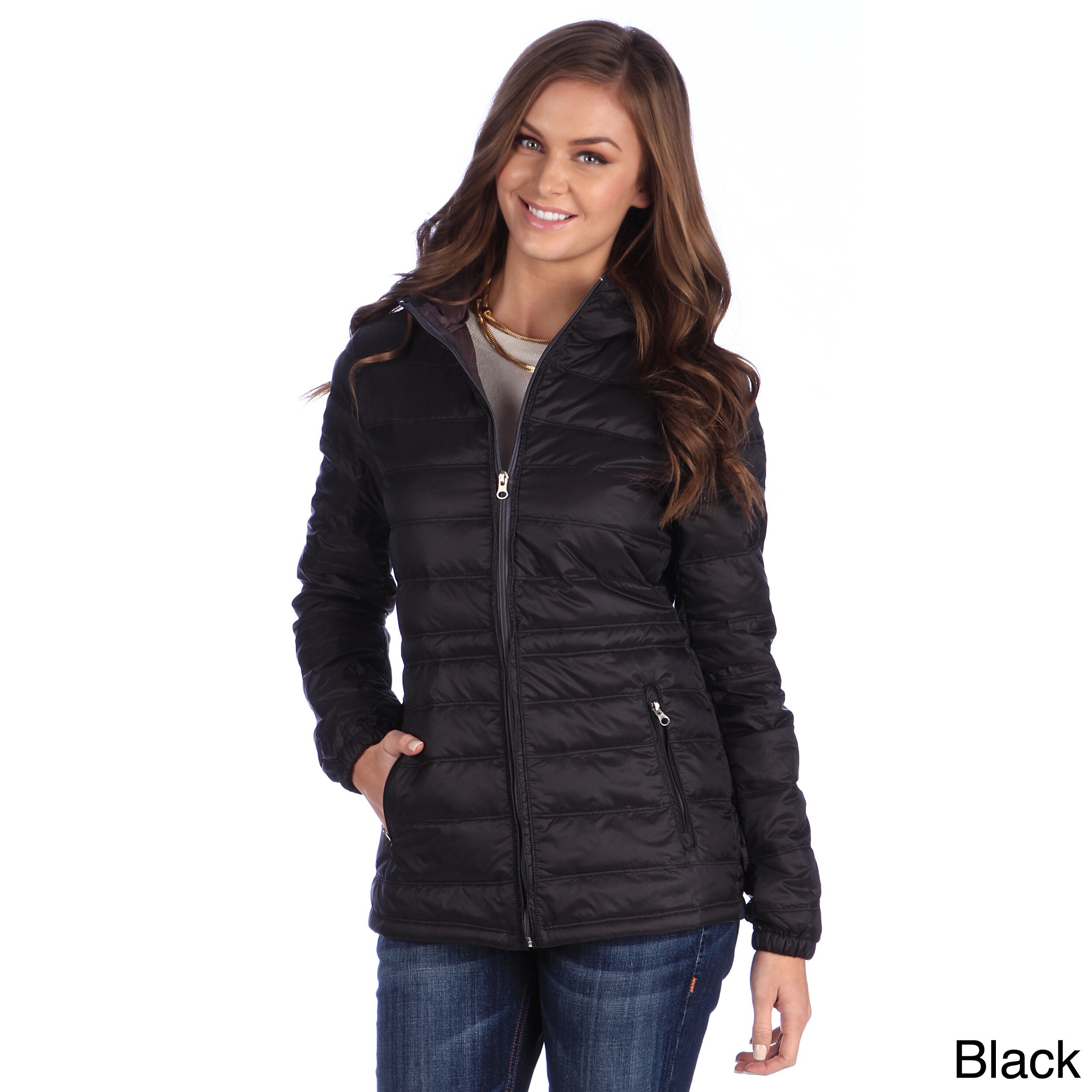United Face Women's Lightweight Hooded Down Jacket - Overstock Shopping ...