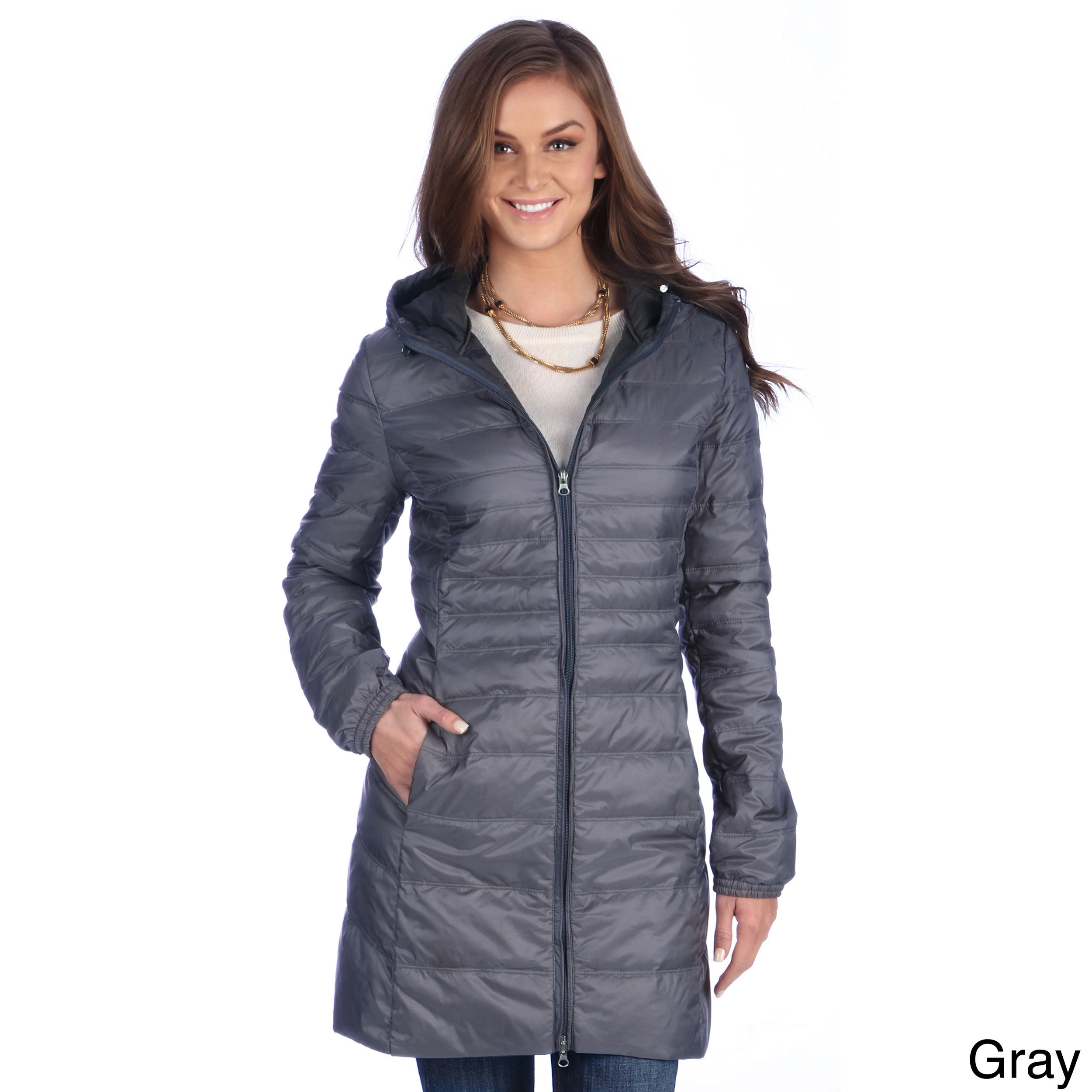 United Face Womens Lightweight Hooded Down Coat