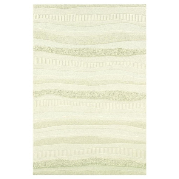 Hand-Crafted Barlow Waves Cream Area Rug - 3'6" x 5'6"