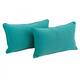Blazing Needles 20-inch Lumbar Throw Pillows (Set of 2) - Aqua Blue