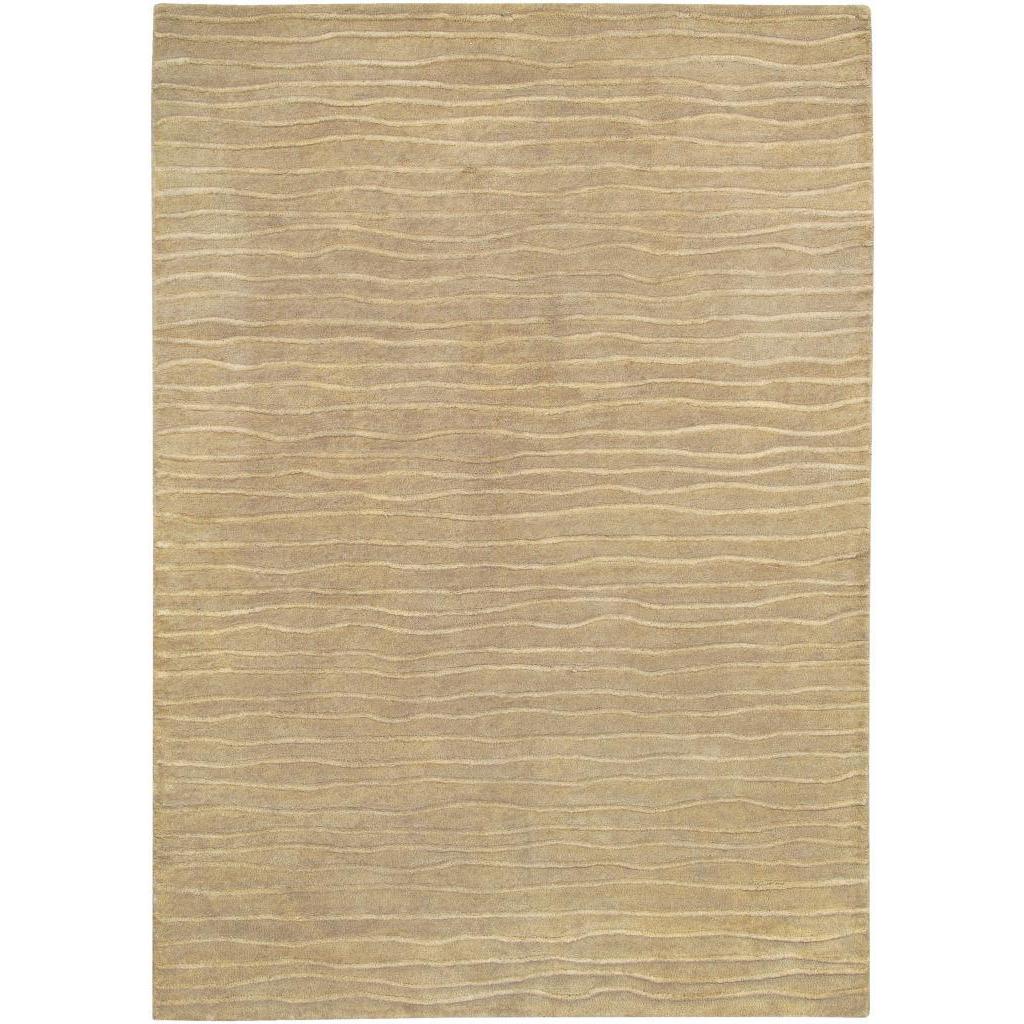 Hand crafted Solid Color Vinyasa Halcyon Taupe Brown Rug (36 X 56)