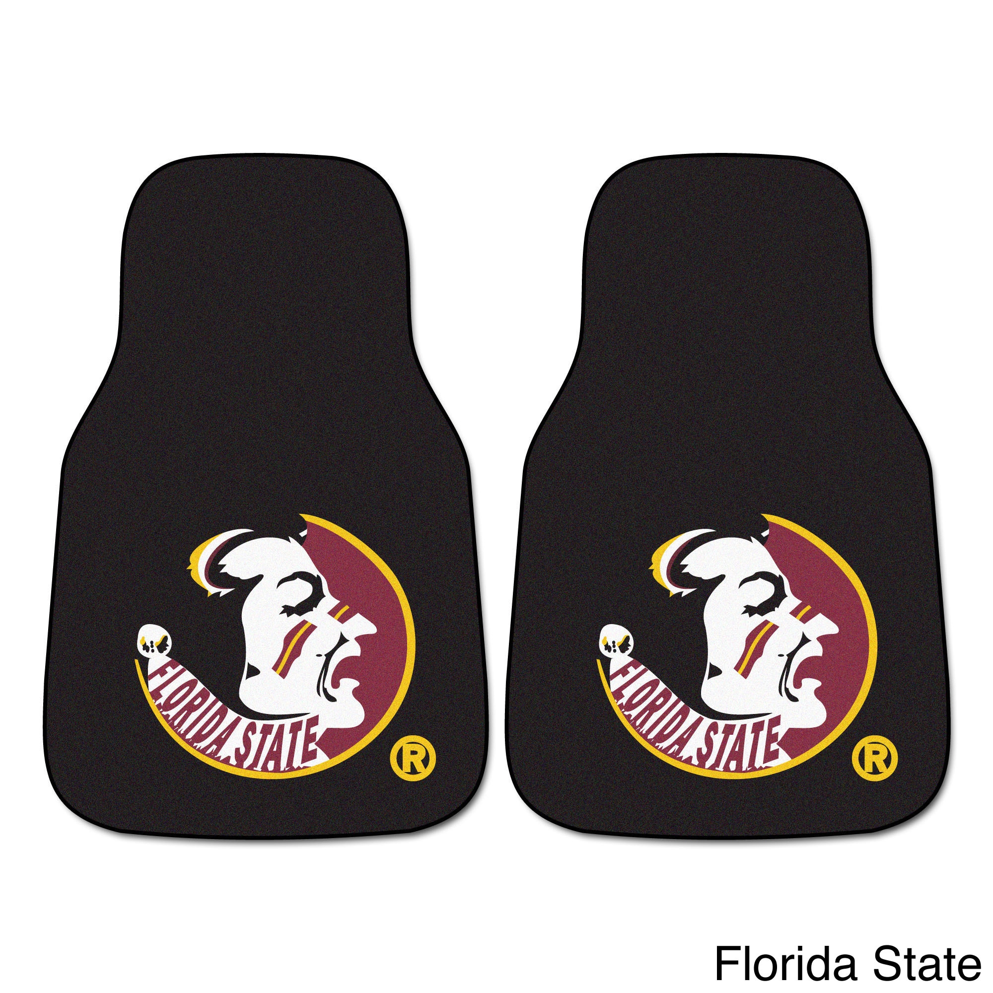 Collegiate Clemson, Florida State, Mississippi State, Texas Tech, Kansas, Miami, Missouri, Carolina 2 piece Carpeted Car Mats