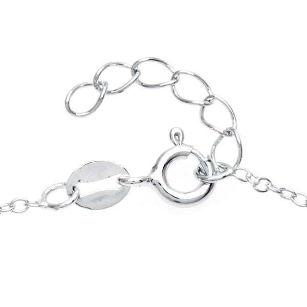Silver Plated Polished White Tear Drop Cultured Freshwater Pearl Chain Bracelets