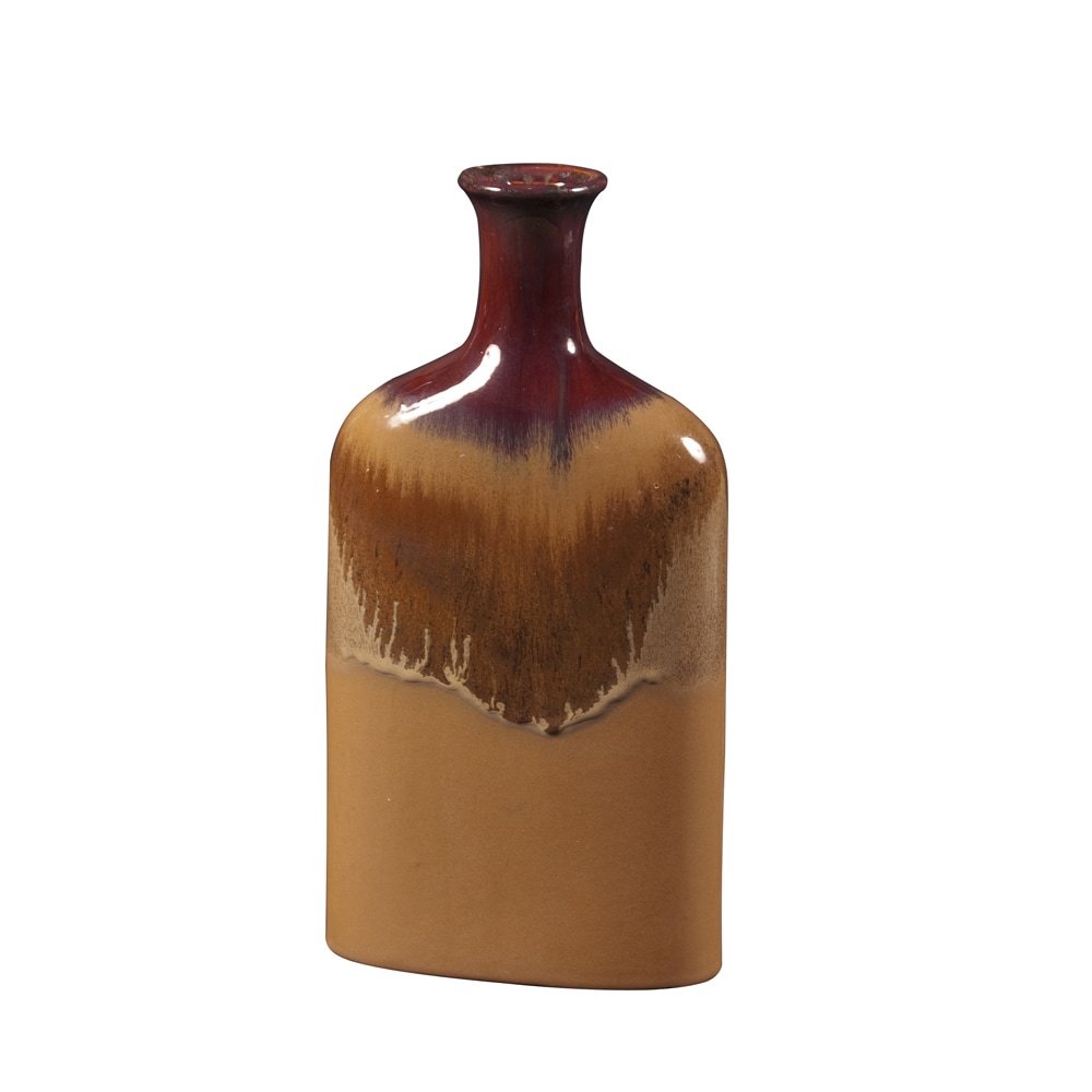 Small Glossy Mocha/ Sand Ceramic Bottle