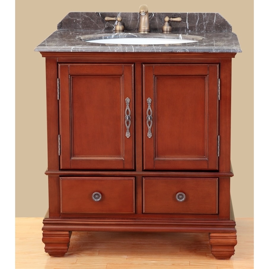 Bosconi Bosconi T 3645 Antique Finish Classic 31 inch Single Vanity Red Size Single Vanities