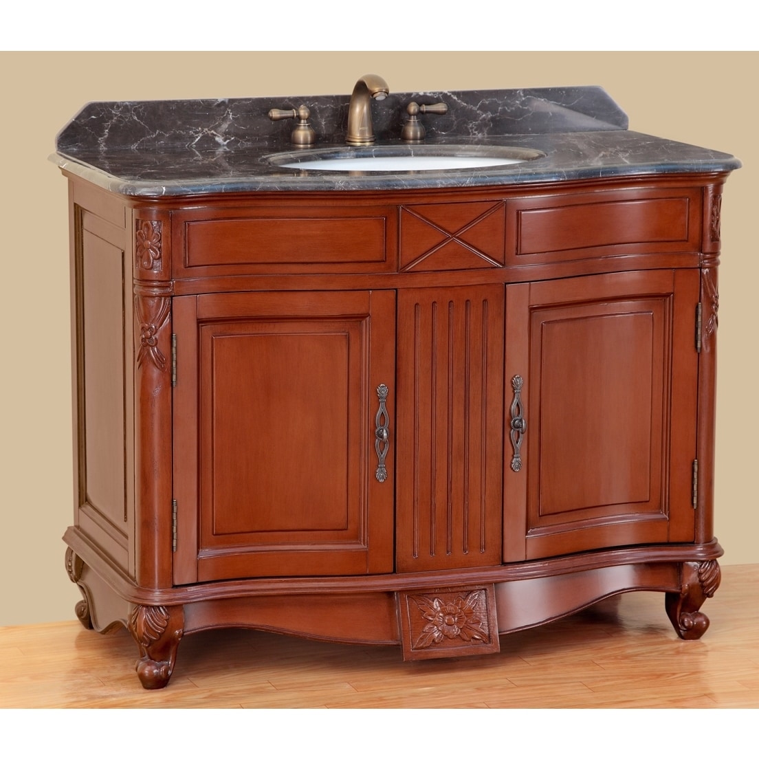 Bosconi Bosconi T 3687 Antique Finish Classic 42 inch Single Vanity Red Size Single Vanities