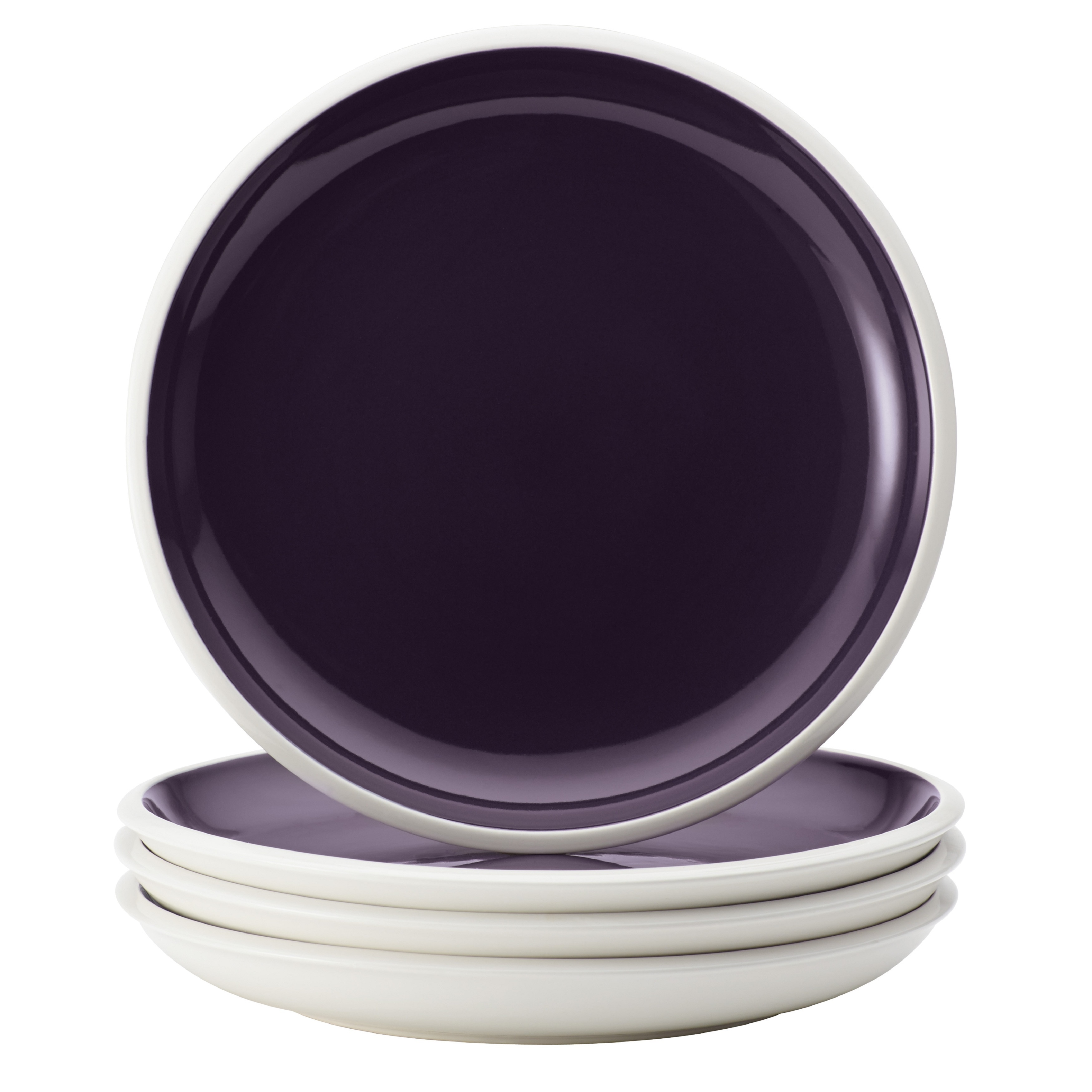 Rachael Ray Dinnerware Rise Purple 4 piece Stoneware Salad Plate Set