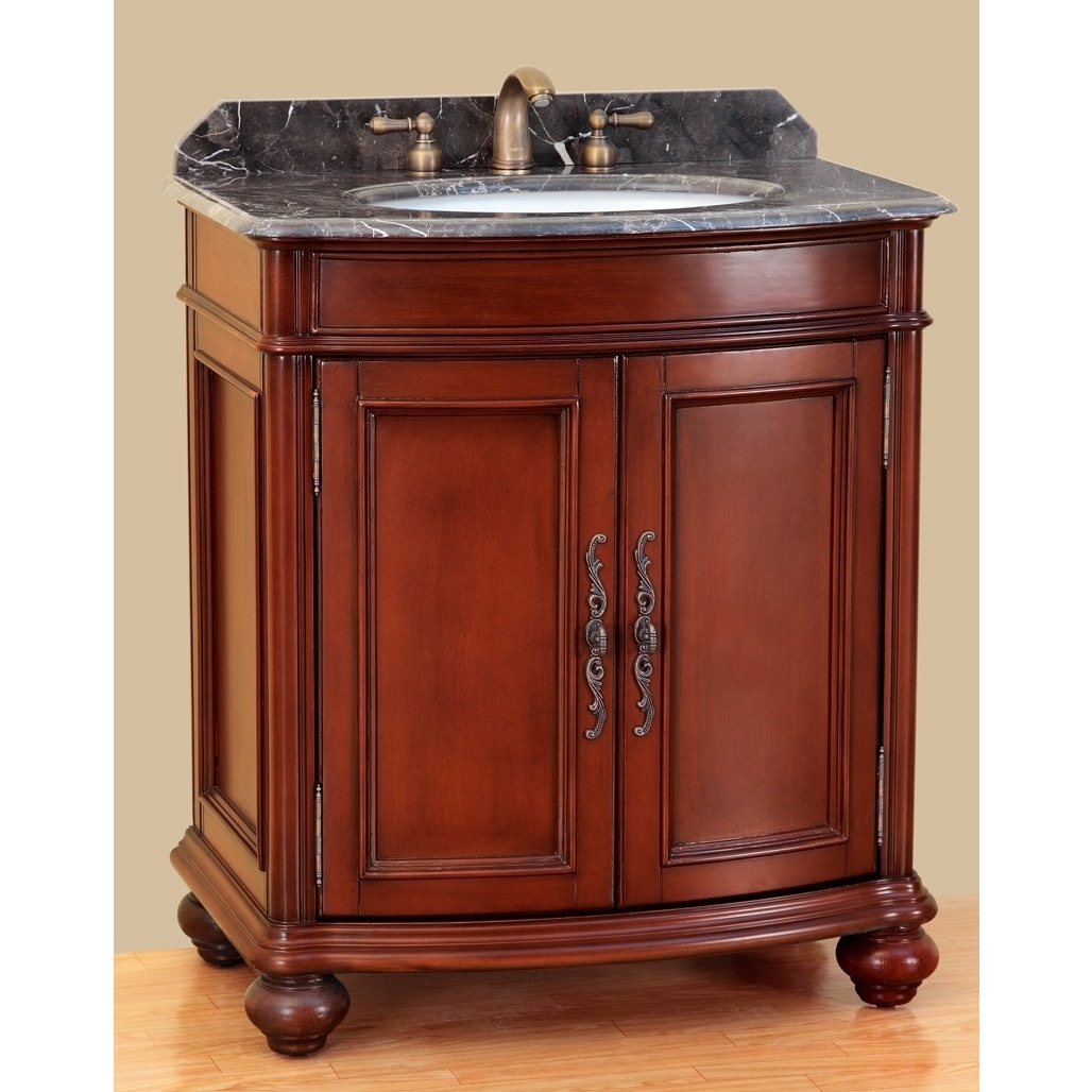 Bosconi Bosconi T 3732 31 inch Classic Single sink Bathroom Vanity Red Size Single Vanities