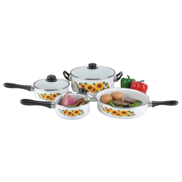 Sunflower 7 Piece Enamel Cookware Set   15836706   Shopping