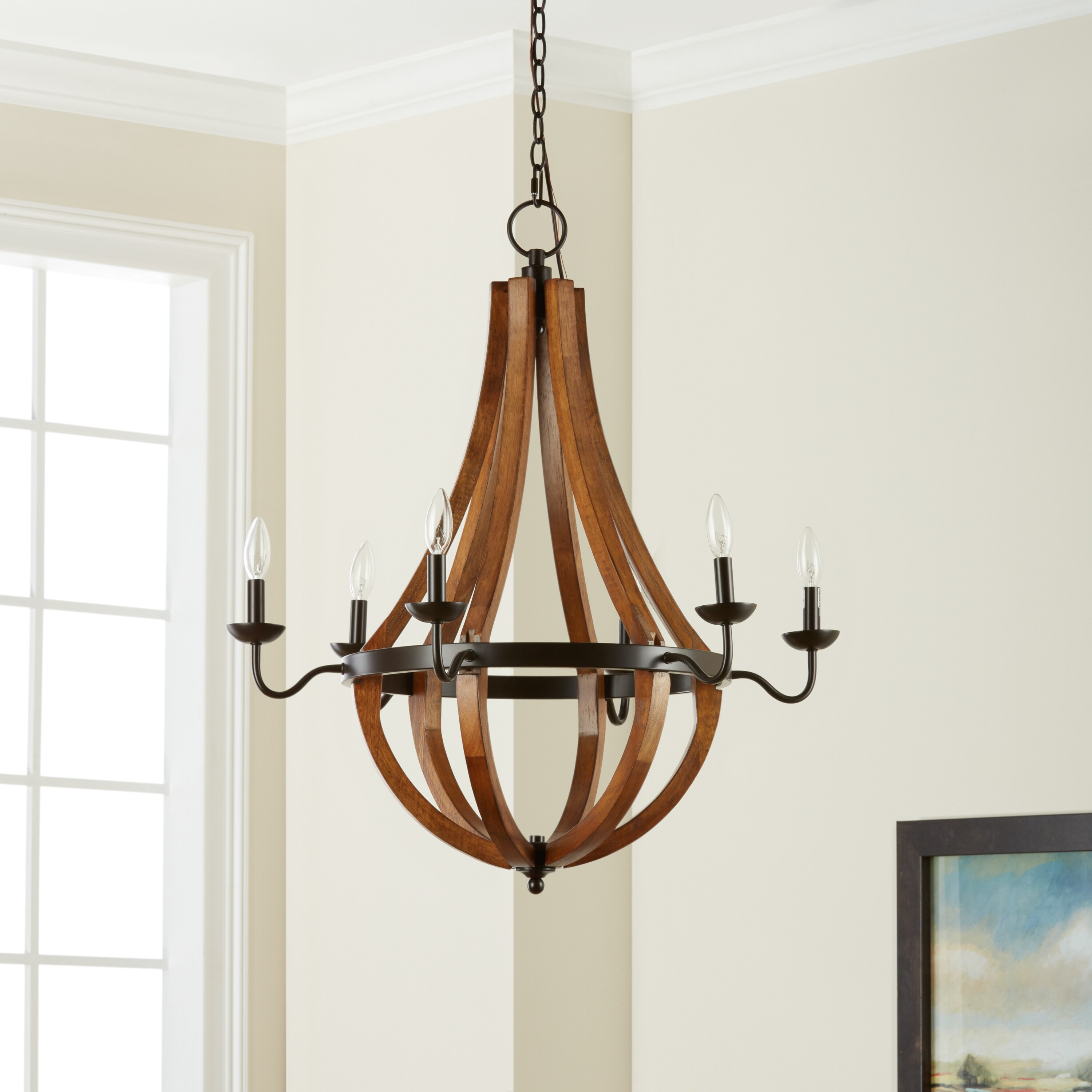 The Gray Barn Vineyard Bronze Metal And Wood 6 Light Chandelier The Gray Barn Vineyard Bronze Metal And Wood 6 Light Chandelier