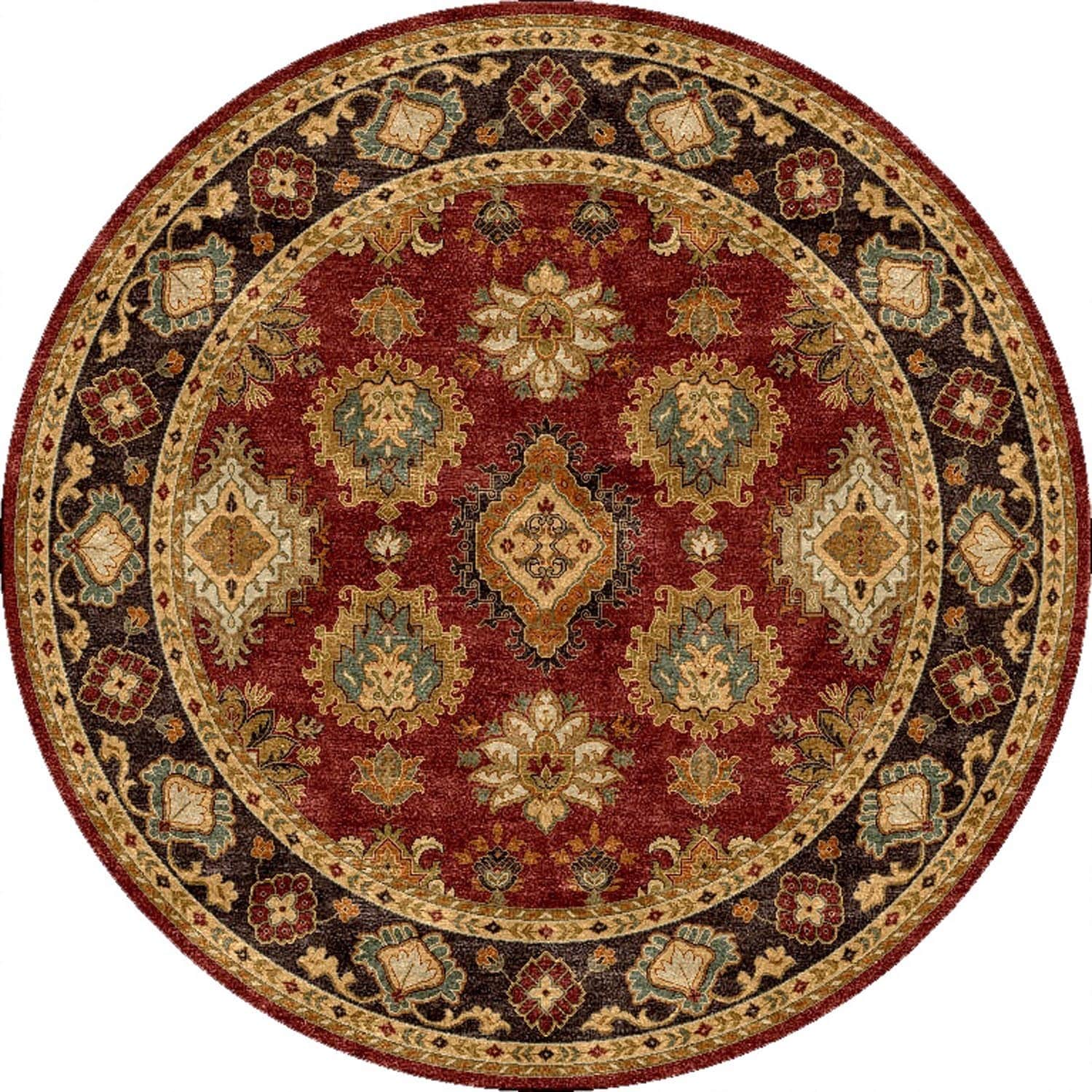 Hand made Oriental Pattern Red/ Brown Wool Rug (8x8)