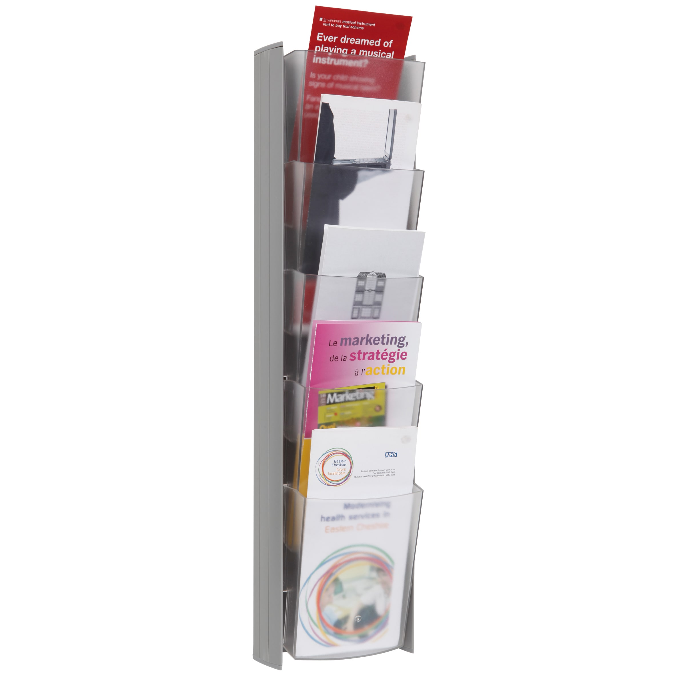 Alba 5 pocket Grey Wall Document Display