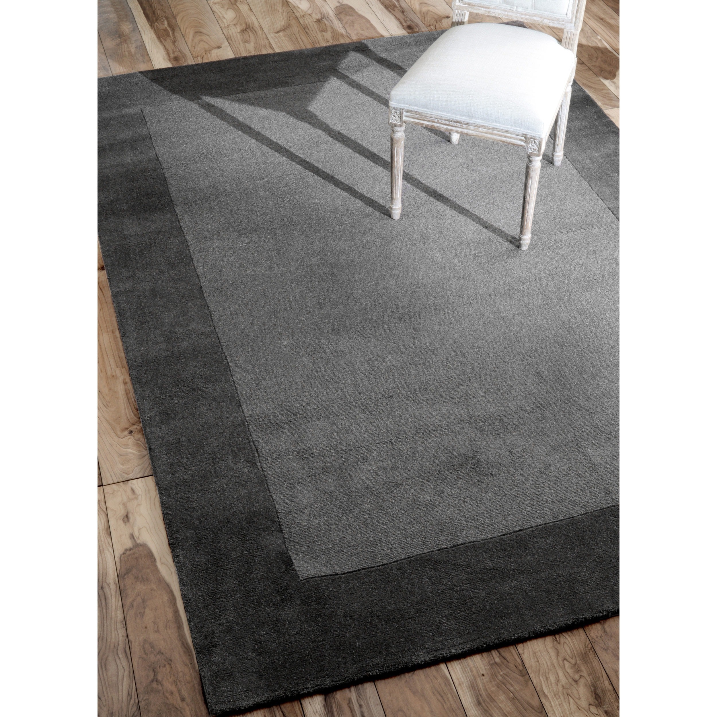 Nuloom Hand made Marrakesh Grey Border Wool Rug (6 X 9)