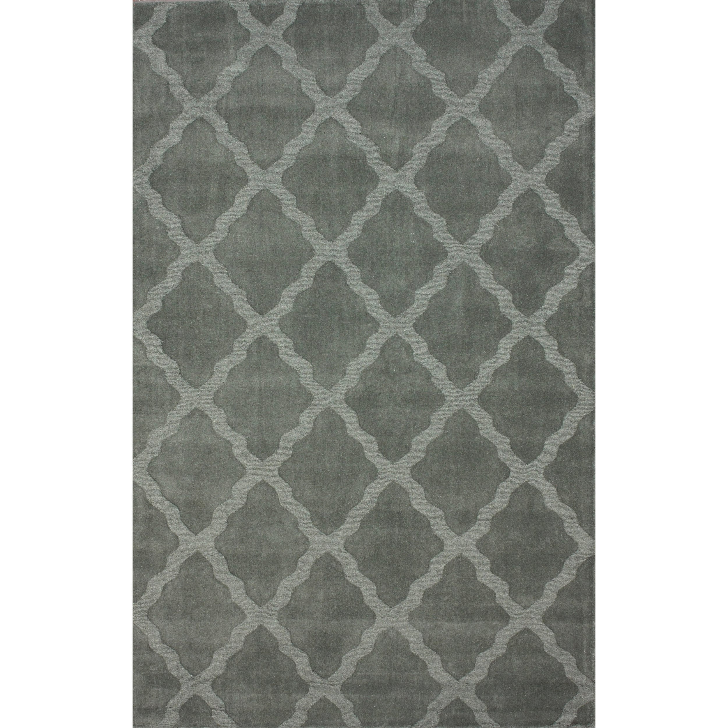Nuloom Handmade Moroccan Trellis Dark Grey Wool Rug (83 X 11)