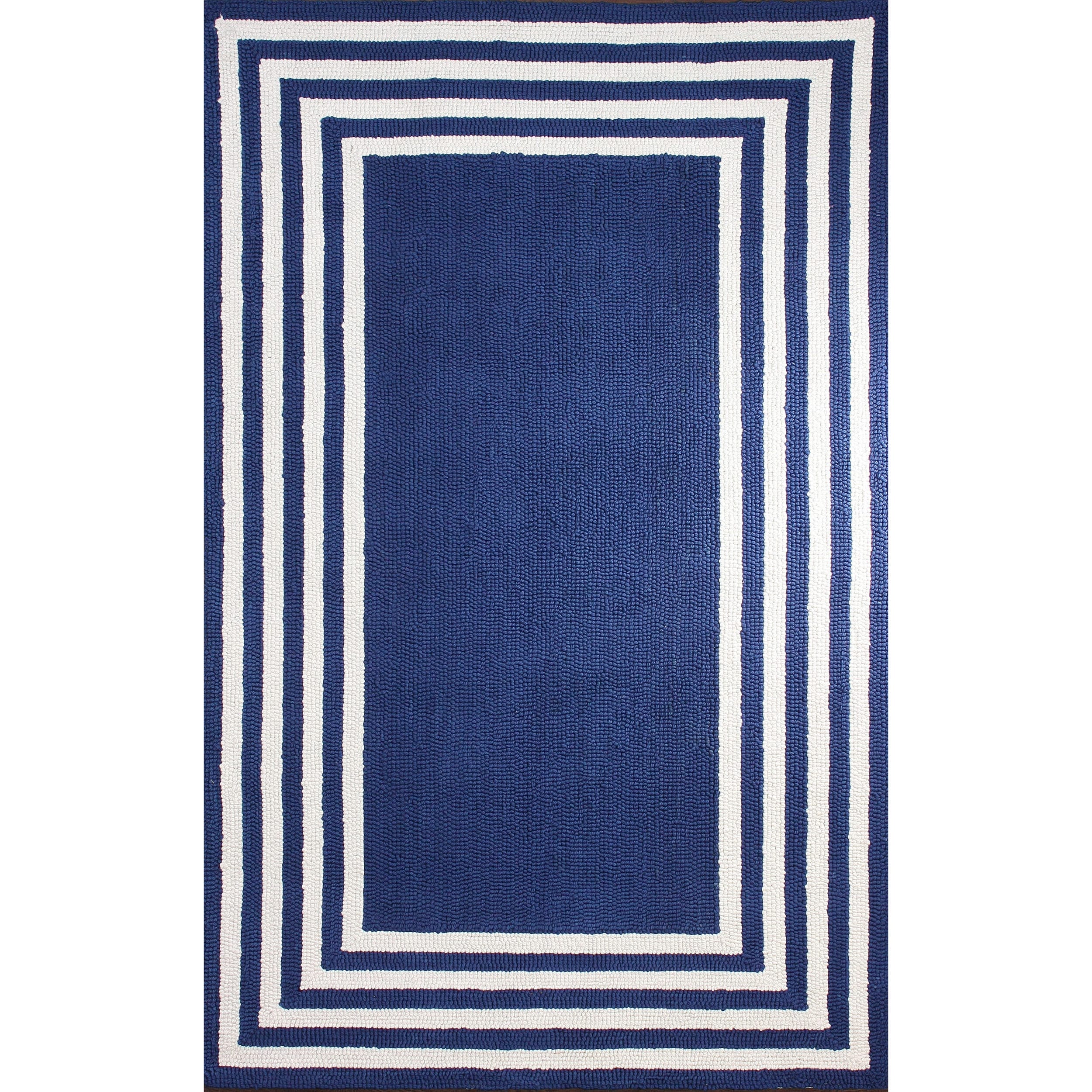 Nuloom Stripe in stripe Blue Border Area Rug (5 X 8)