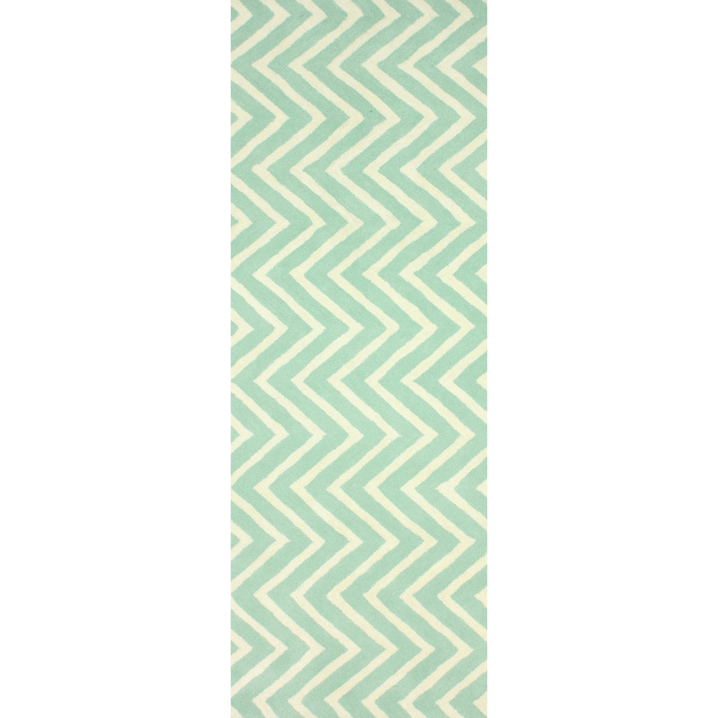 Nuloom Handmade Vertical Chevron Wool Runner (26 X 8)