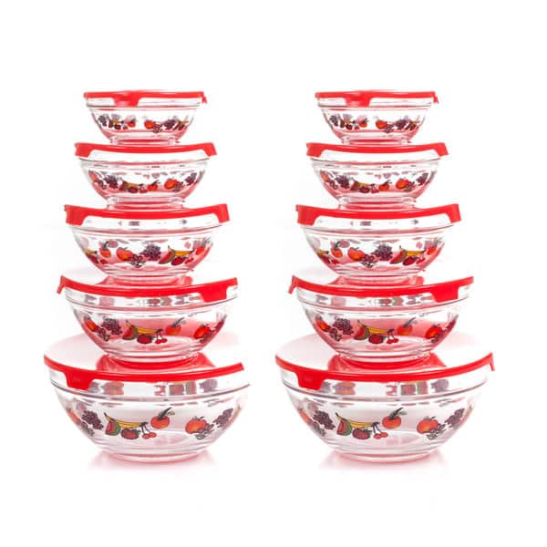 slide 2 of 2, Chef Buddy 20-piece Glass Bowl Set with Lids