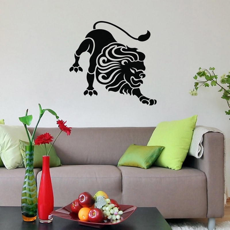 Zodiac Leo Vinyl Wall Decal (Glossy blackEasy to applyDimensions 25 inches wide x 35 inches long )