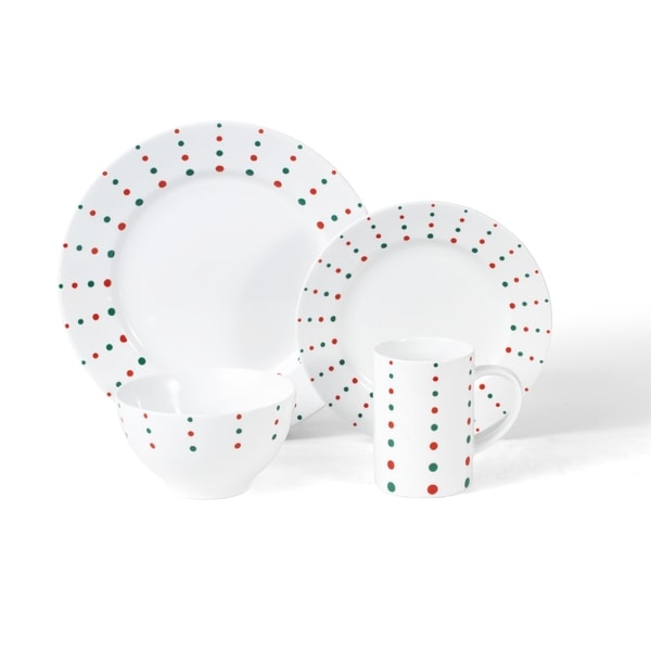 Mikasa 'Christmas Cheers Dots' Place Setting Porcelain (Set of 4) Mikasa Seasonal