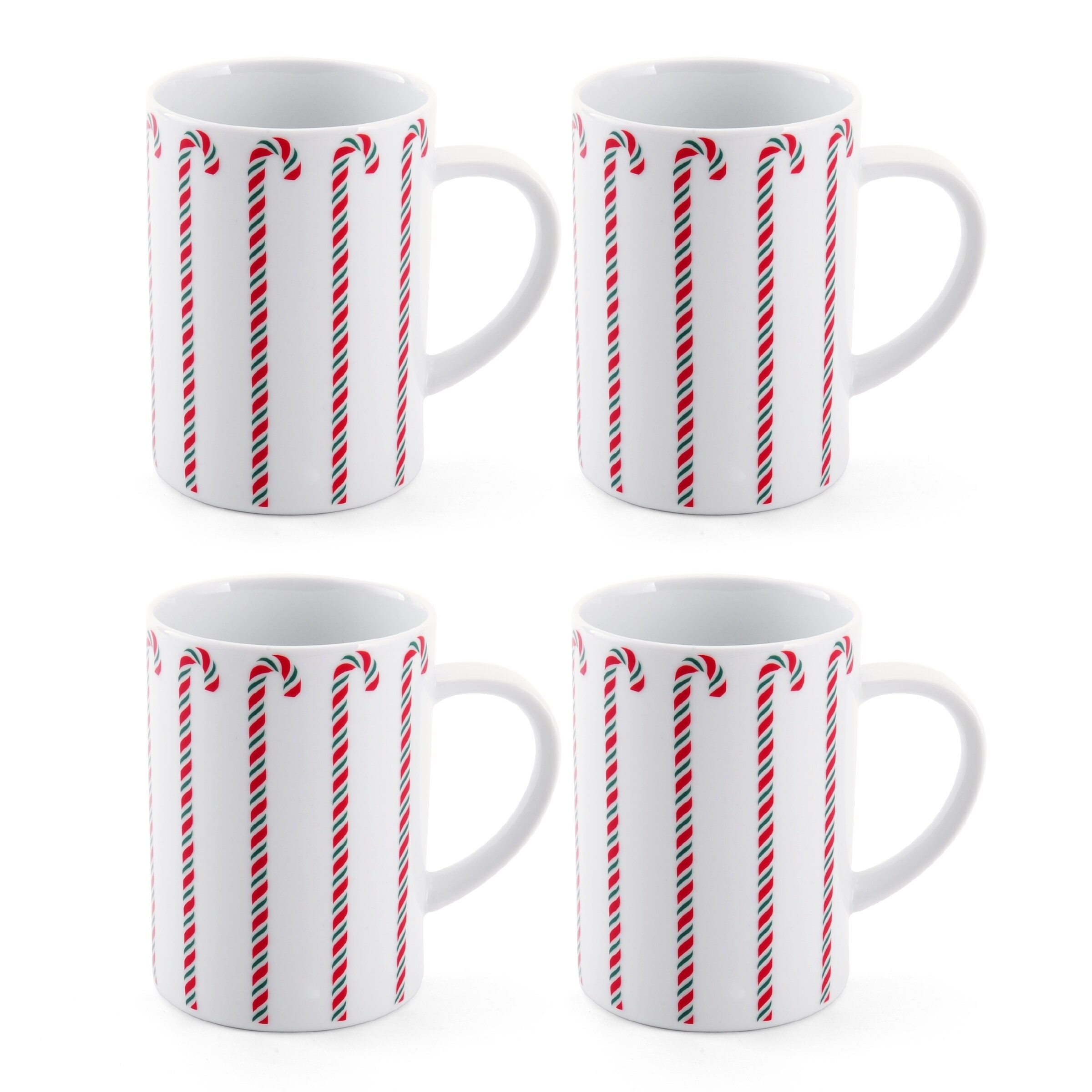 Shop Mikasa Christmas Candy Cane Mugs (Set of 4) Free Shipping On