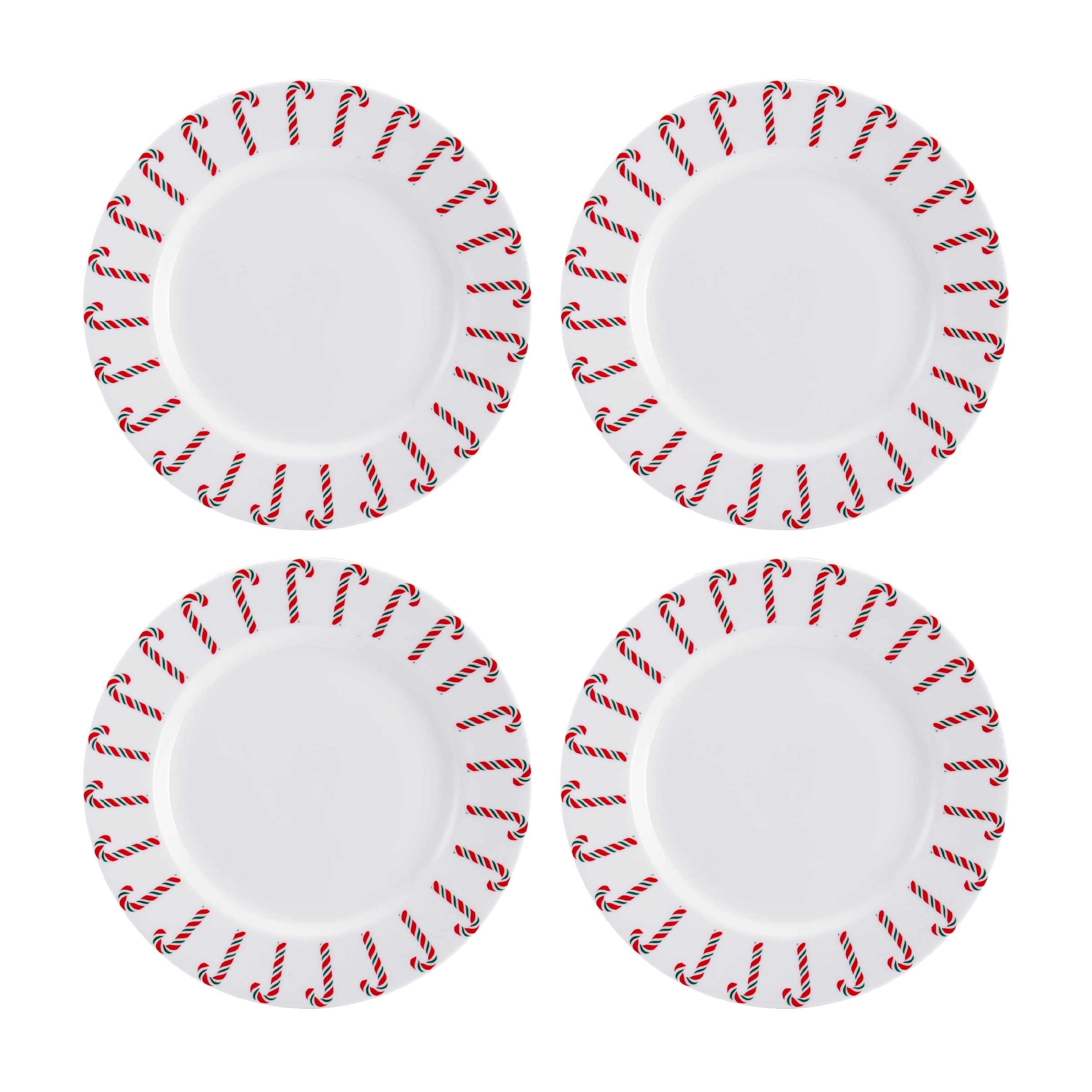 Mikasa Christmas Candy Cane 8.5 inch Accent Plates (set Of 4)