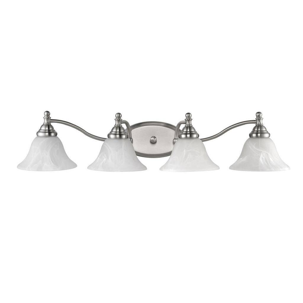 Transitional 4-light Brushed Nickel Bath/Vanity Fixture