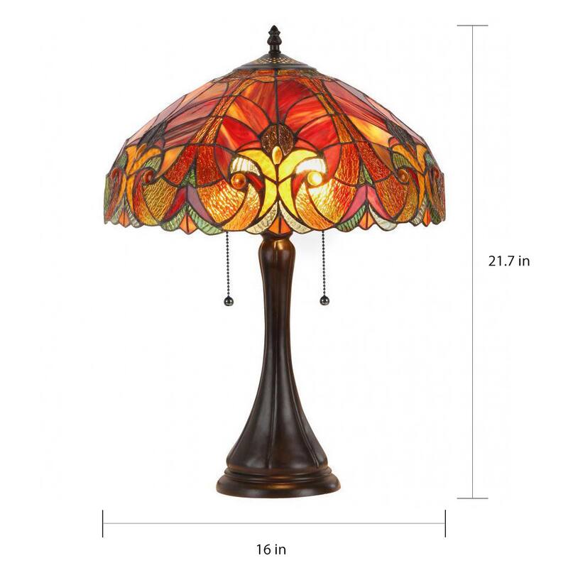 Tiffany Style Victorian Design 2-light Table Lamp