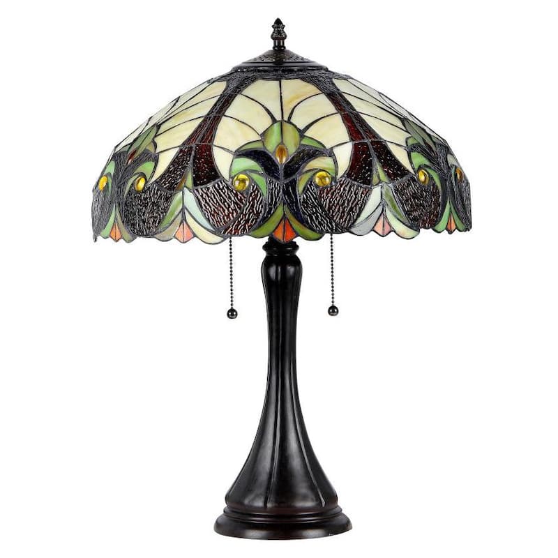 Chloe Tiffany Style Victorian 2-light Antique Bronze Table Lamp