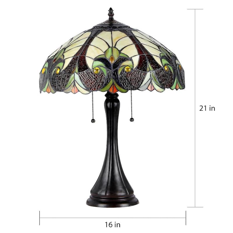 Chloe Tiffany Style Victorian 2-light Antique Bronze Table Lamp