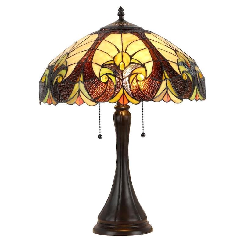 Chloe Tiffany Style Victorian 2-light Antique Bronze Table Lamp