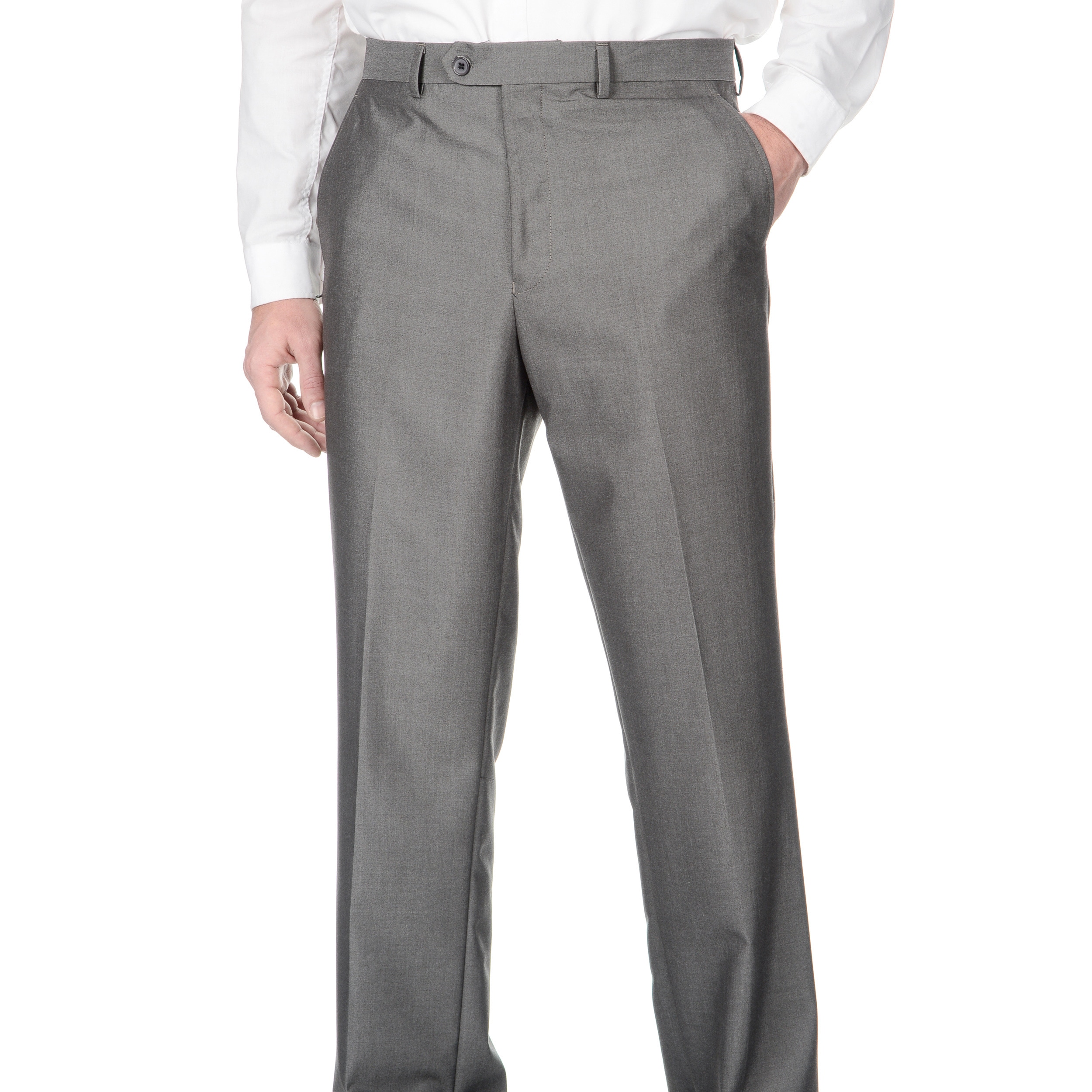 Adolfo Mens Slim Fit Silver Sharkskin Pant Separates