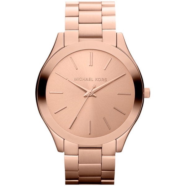 Shop Michael Kors Women's 'Slim Runway' Rose Goldtone Watch - Free