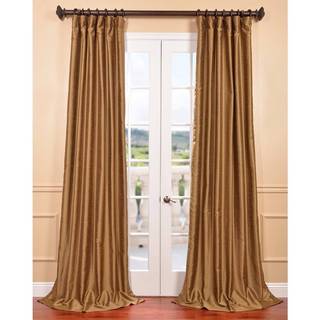 Plaid Crimson & Gold 42 x 96" NEW Majesty Dupioni Silk Drapes Curtain Panel 