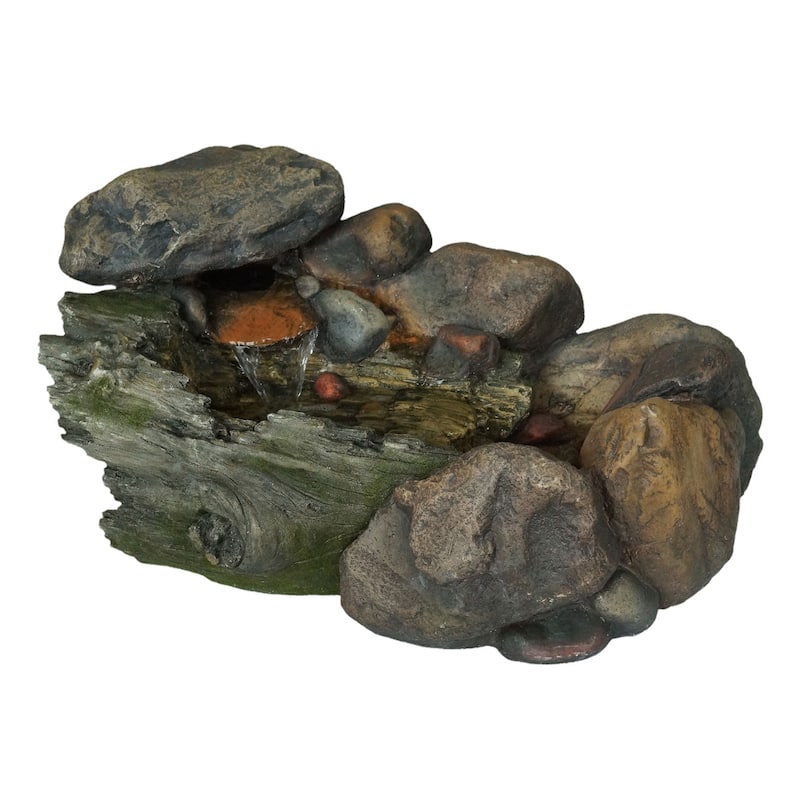 Pure Garden Cascading Stone Water Fountain - 14 x 13.9 x 22.9