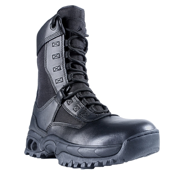 black zip up boots