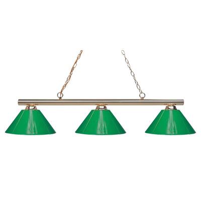 Avery Home Lighting 3-light Classic Billiard Fixture - Polished Brass