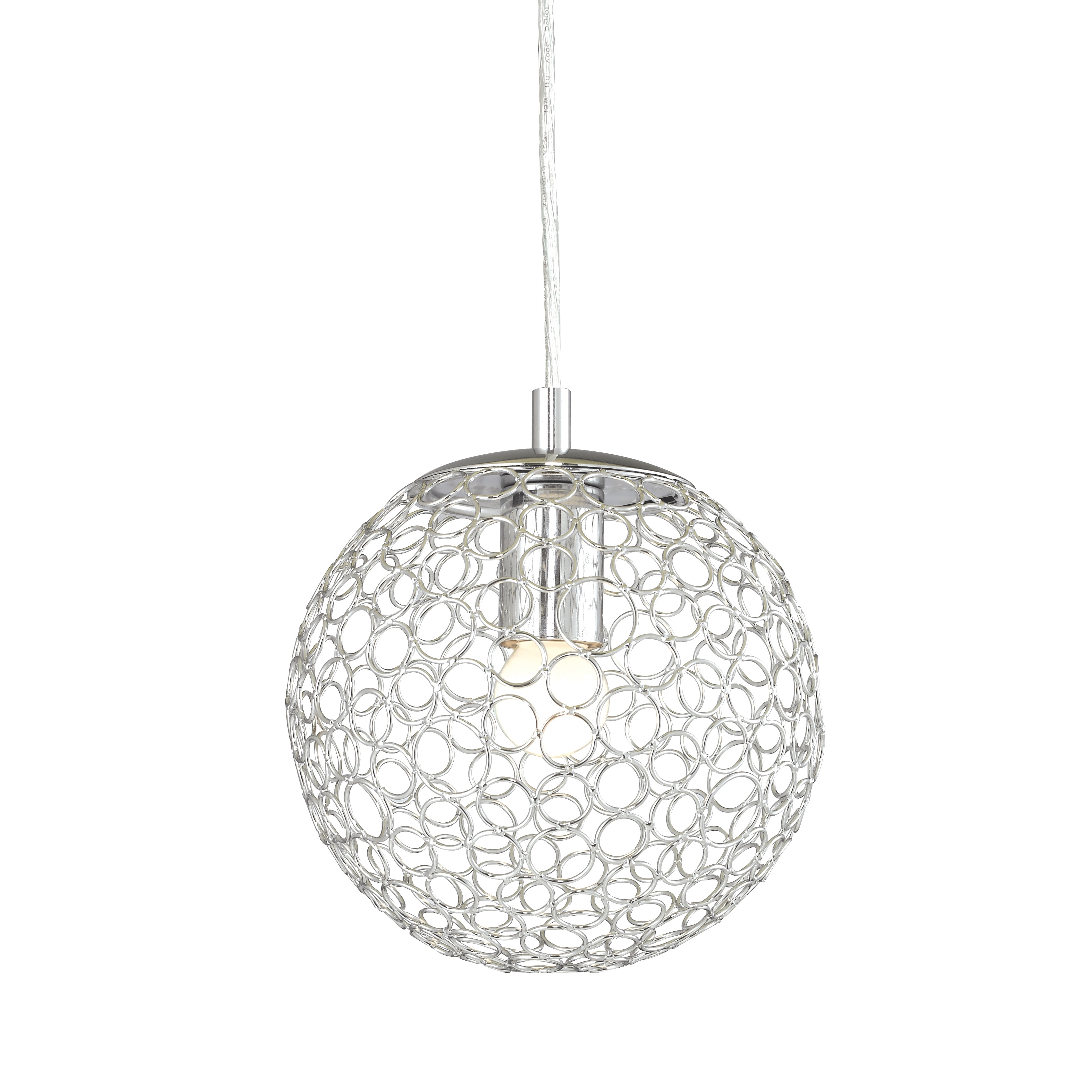 Z lite Chrome Wire Rings 1 light Sphere Pendant