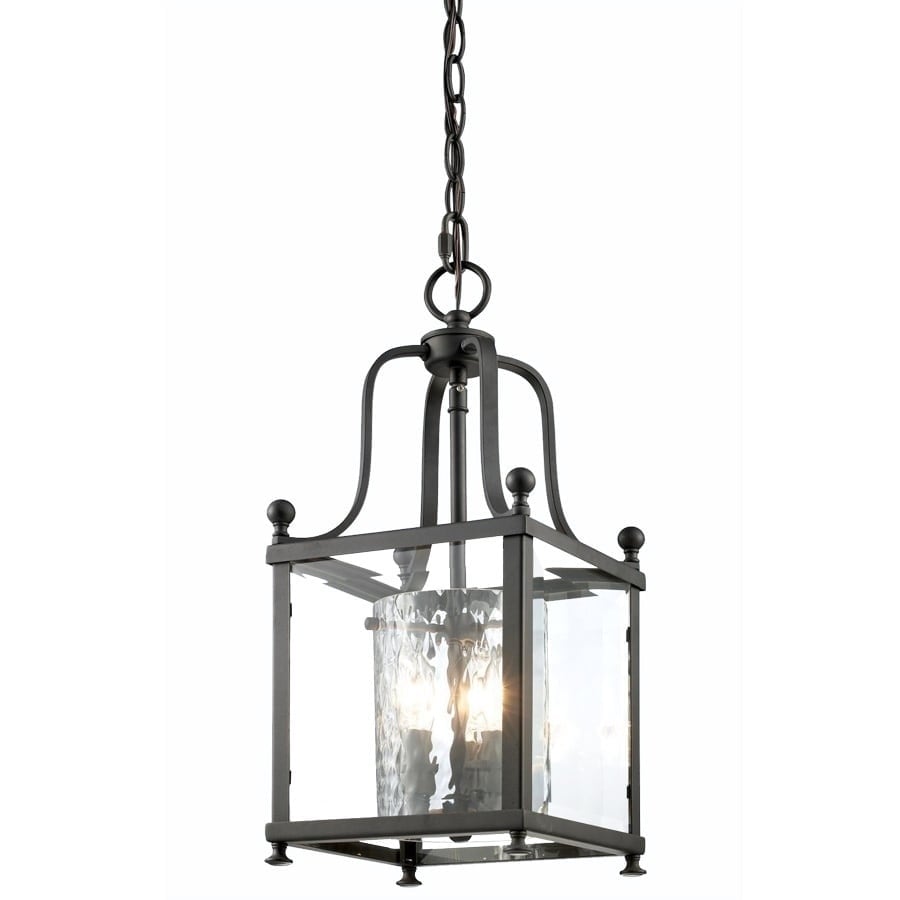 Z lite Bronze And Hammered Glass 3 light Pendant