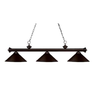 Avery Home Lighting 3-light Black Billiard Fixture - Bronze