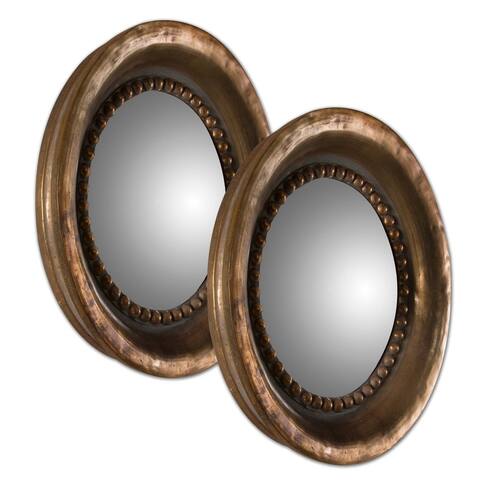 Uttermost Tropea Rounds Oxidized Copper Mirrors (Set of 2) - 17.375x17.375x2