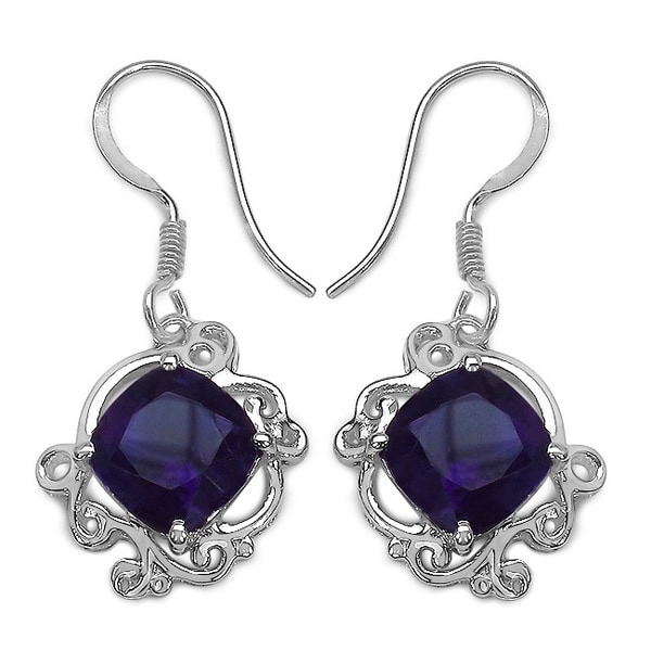 Sterling Silver 5 60ct Tgw Genuine Amethyst Earrings Free Sterling Silver 5 60ct Tgw Genuine Amethyst Earrings
