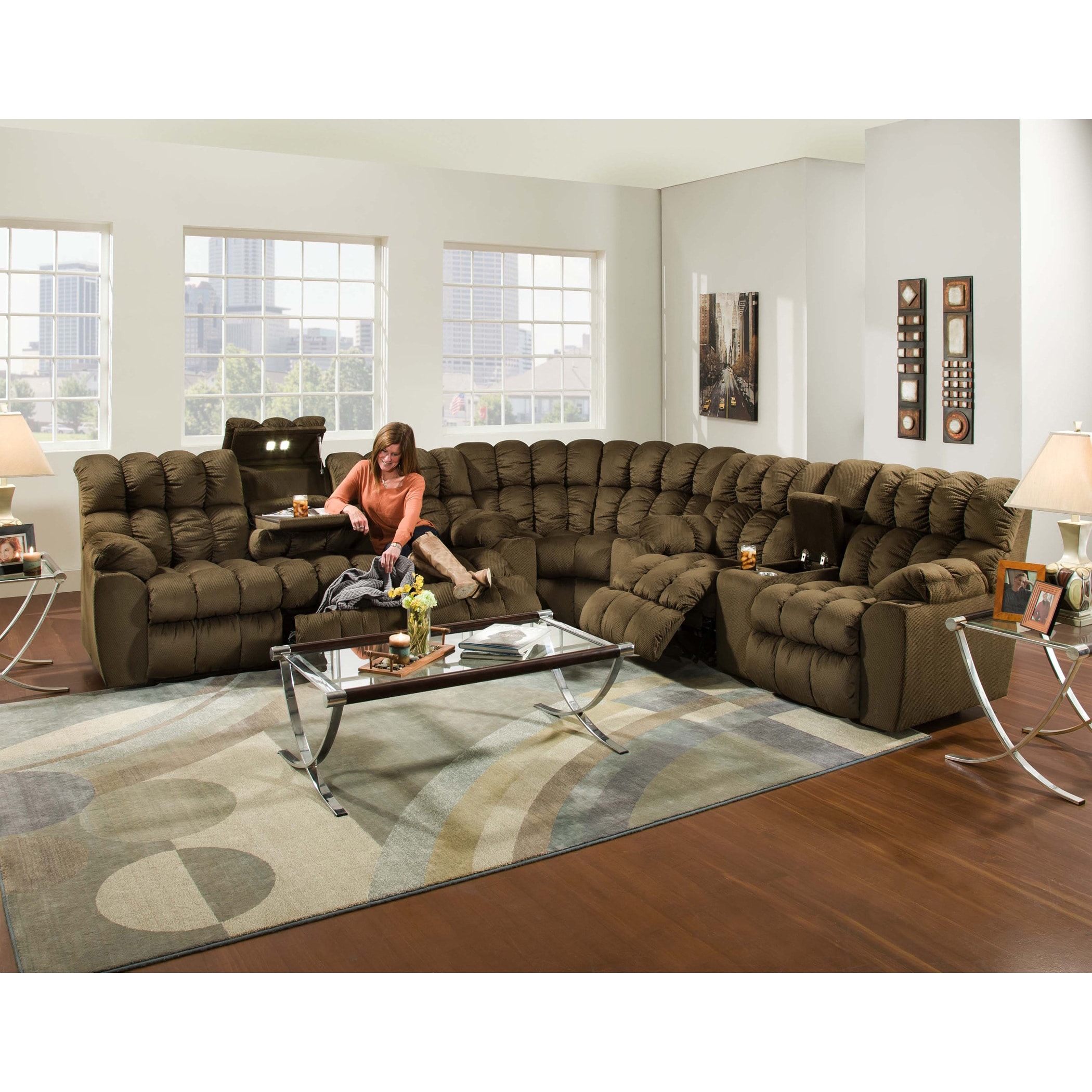 Franklin Brayden Umber Motion 3 Piece Sectional