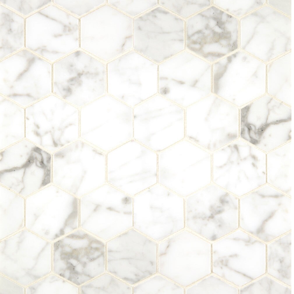White Carrara Marble Hexagon Mosaic Polished (box Of 10 Sheets)