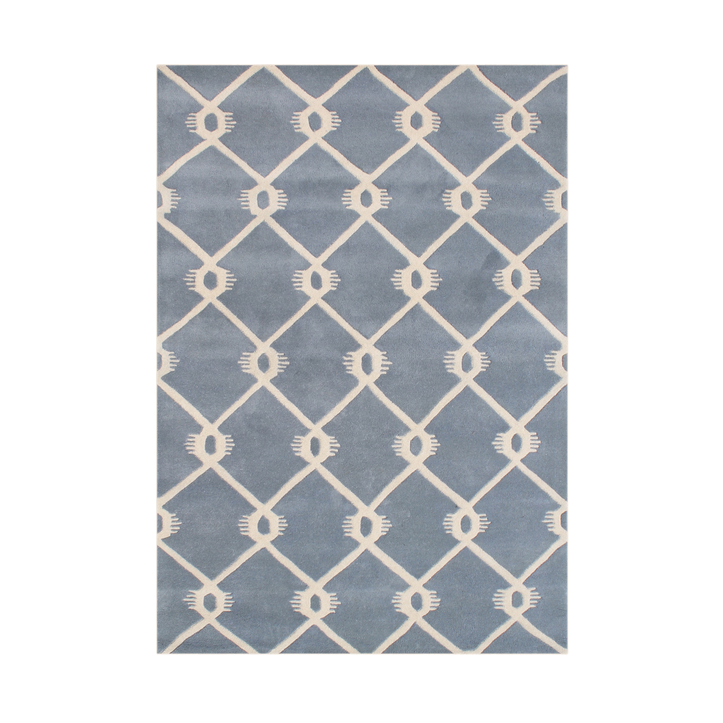 Alliyah Handmade Bluish Grey Wool Rug (5 X 8)