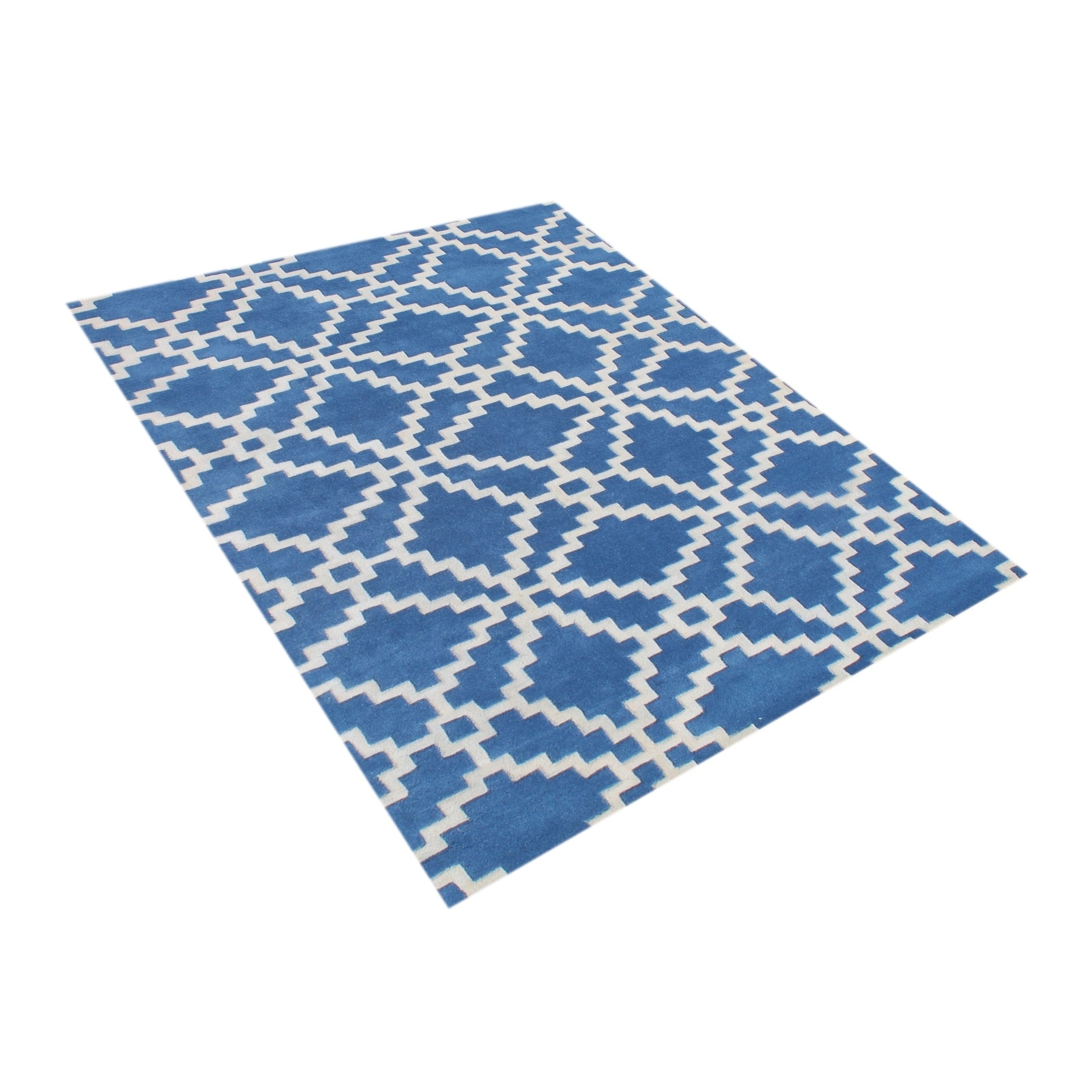 Alliyah Handmade Patriot Blue Wool Rug (5 X 8)